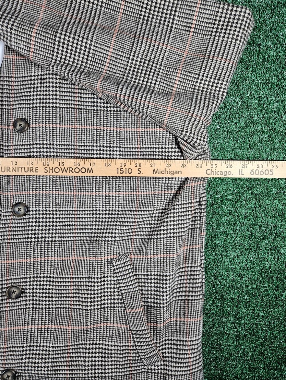 NWT Goodfellow & Co Glen Plaid Overcoat Trench / Mens Size Large - Picture 2 of 14